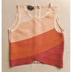 Bebe Spring Gradient Mesh Back Bandage Top Size Extra Small